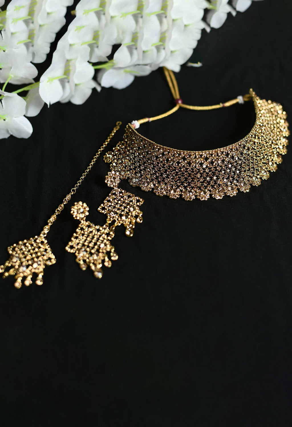 Mominos Fashion Johar Kamal Traditional Rajwadi Design Heavy Golden Color Choker Set - Distacart