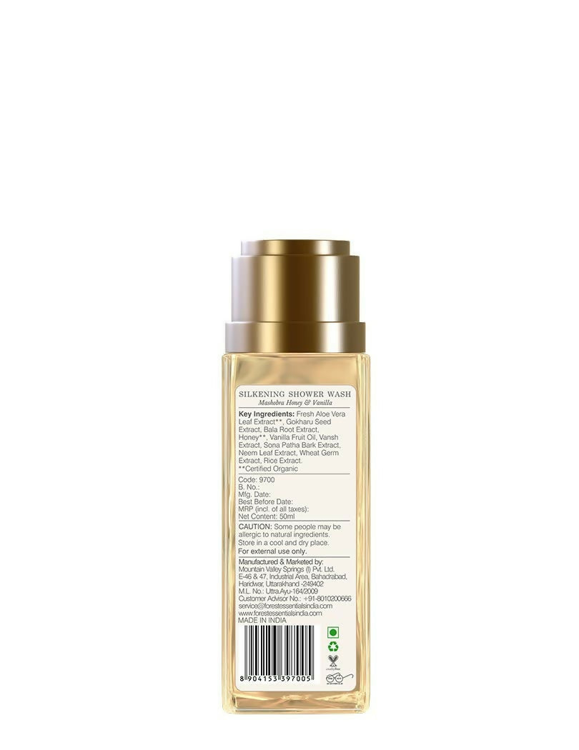 Forest Essentials Travel Size Silkening Shower Wash Mashobra Honey & Vanilla
