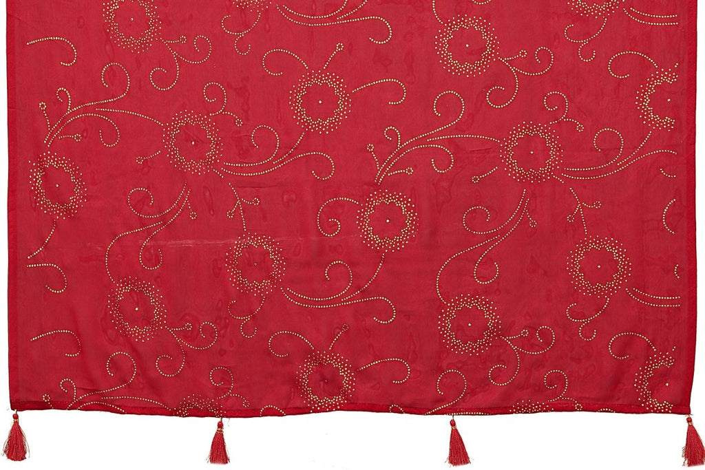 Aafreen Partywear Designer Red Rangoli Silk Fancy Saree