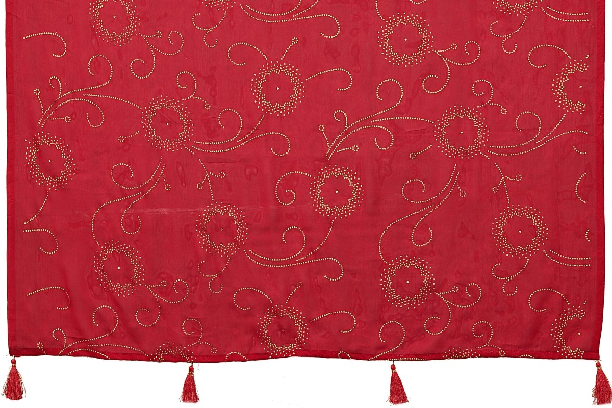 Aafreen Partywear Designer Red Rangoli Silk Fancy Saree