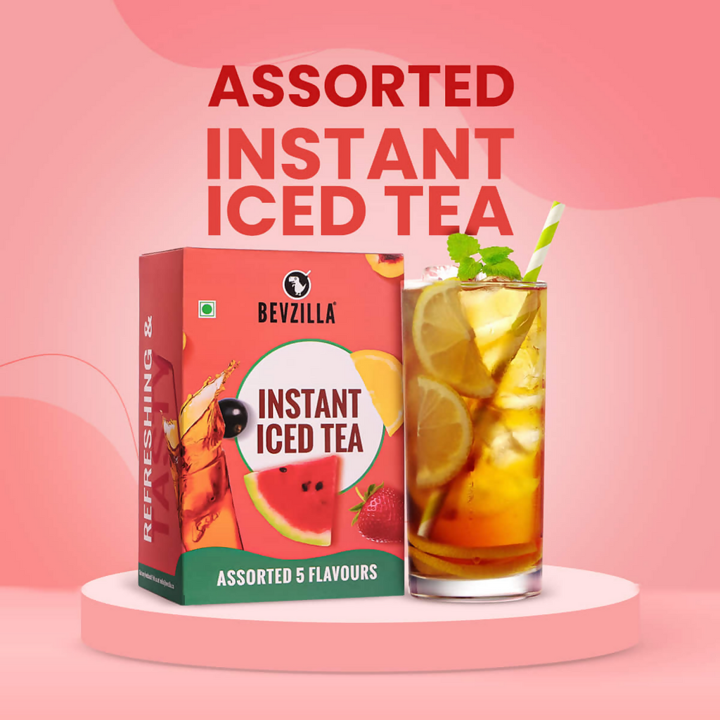 Bevzilla Iced Tea Powder 5 Assorted Flavours Pack - Distacart