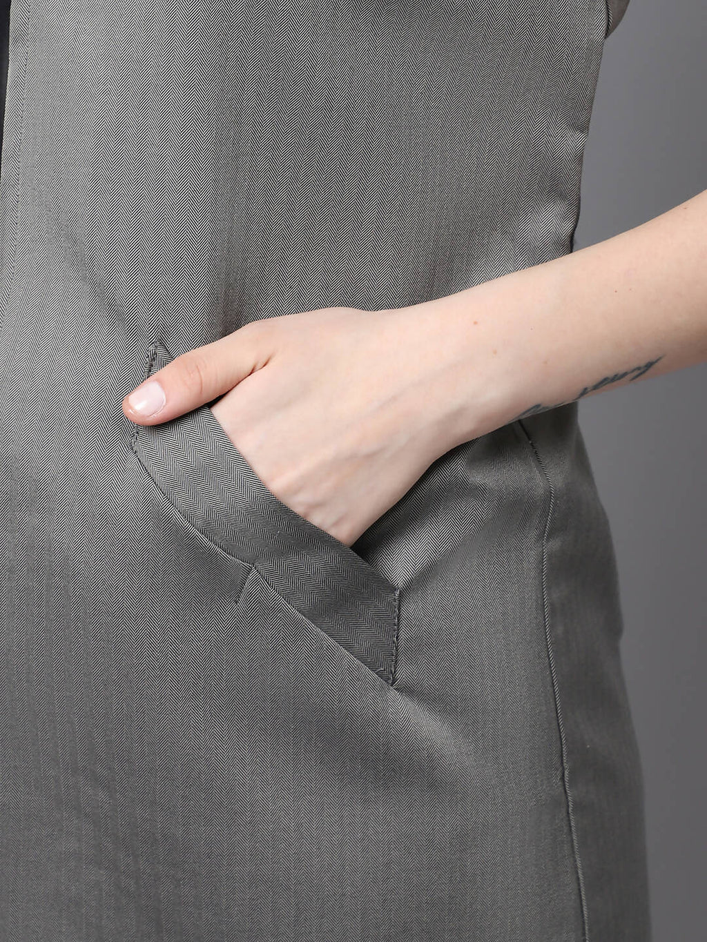 Even Apparels Grey Polywool Open Front Women's Long Coat BF496 - Distacart