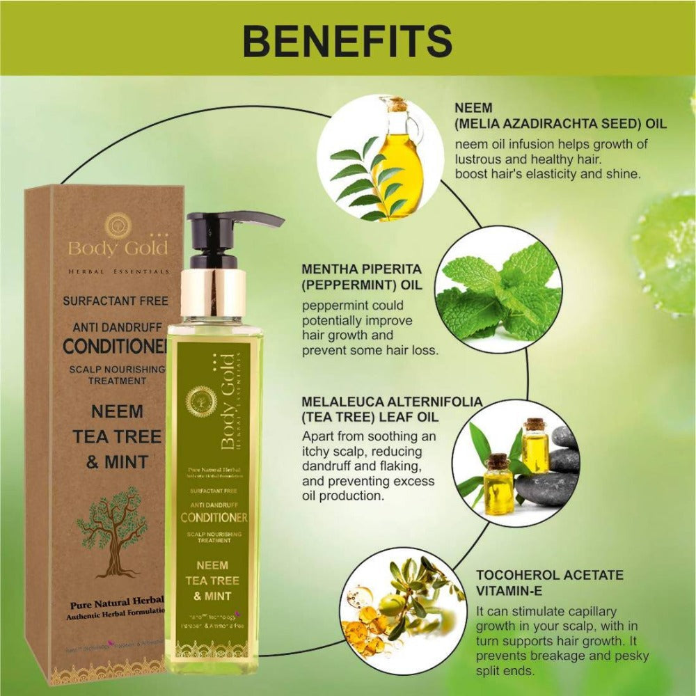 Body Gold Anti Dandruff Hair Conditioner Neem Tea Tree & Mint