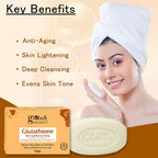 Globus Naturals Glutathione Skin Lightening Soap Enriched with Kojic Acid & Vitamin C, E, Reduces Dark Spots, Wrinkles & Fine Lines - Distacart