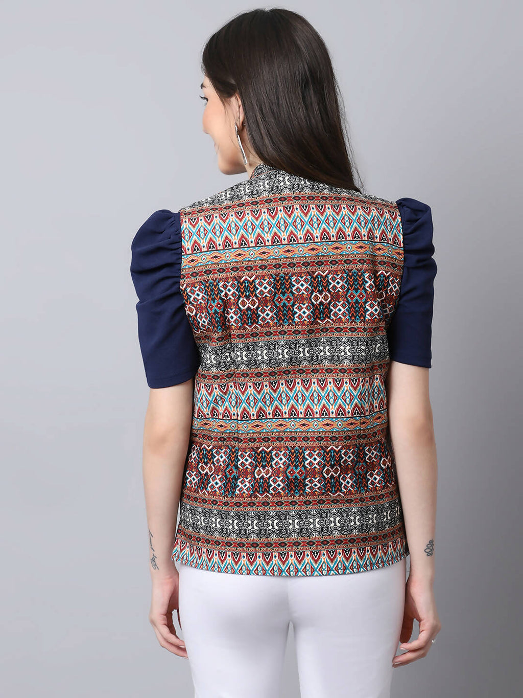 Even Apparels Brown 100% Viscose Rayon Open Front Gillet - Distacart
