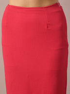 Myshka Women's Pink Solid Knee Length Party Embellished Skirts