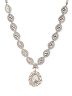 Silver Tone Kundan and Diamond Neckpiece- Ruby Raang