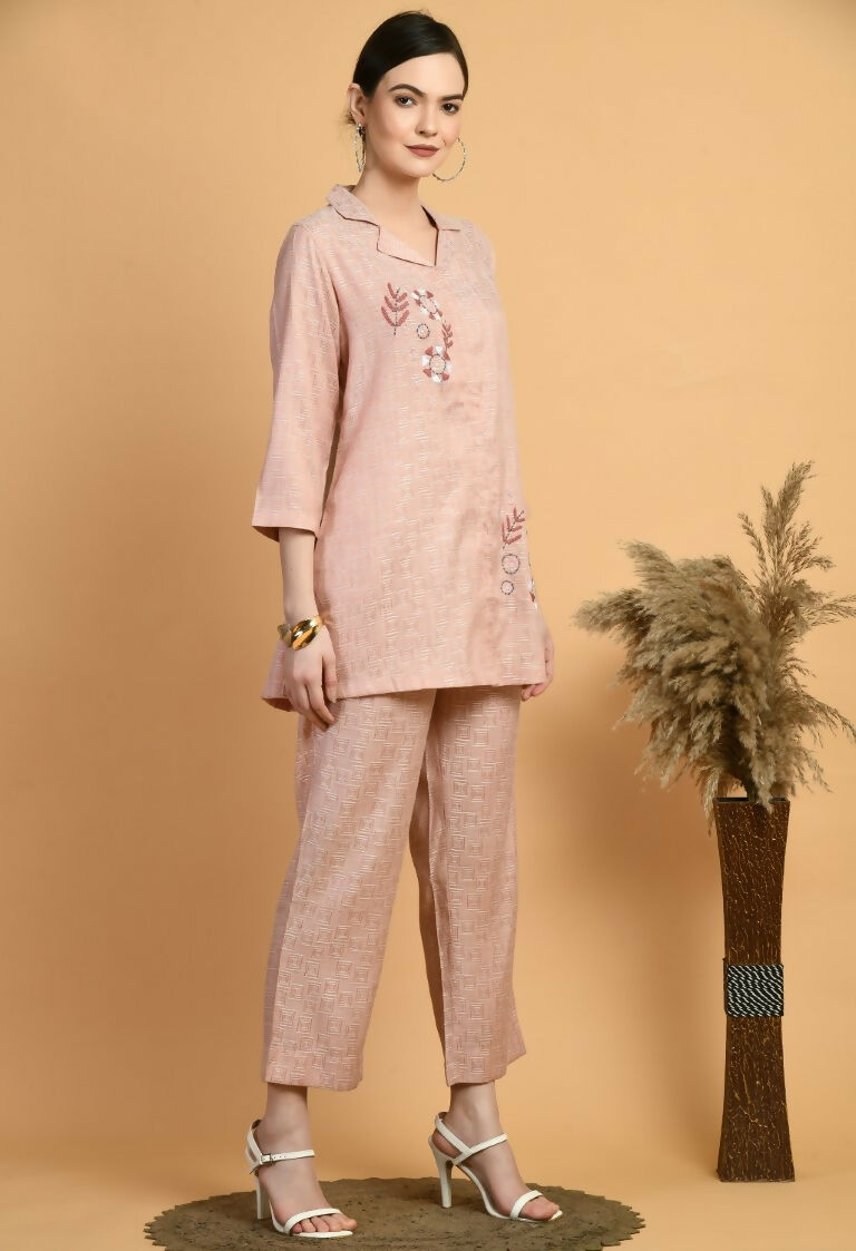 Joban Fashion Peach Cotton Kurta Set