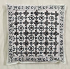 The Decor Nook Grey Jaal Print With Grey Border Cushion Cover