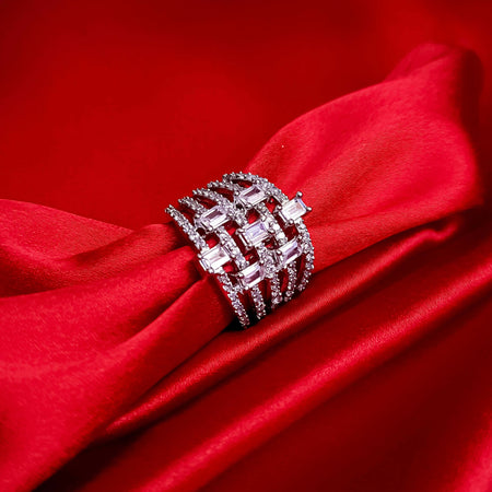 Joban Fashion Silver Brass Adjustable Ring