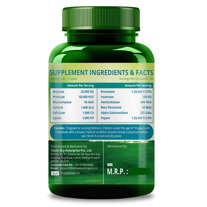 Himalayan Organics Digestive Enzyme 375 mg Potent Enszyme Complex, Supports Healthy Digestion: 90 Vegetarian Capsules online