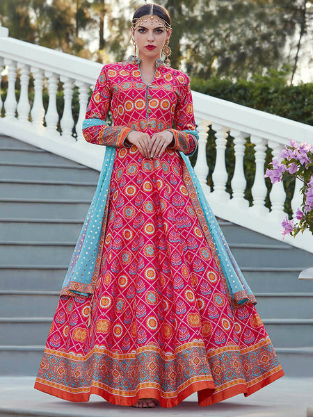 Partywear Designer Pink Heavy Soft Killer Silk Salwar Suit - Anbazaar