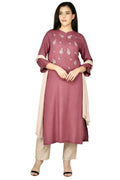Joban Fashion Wine Cotton Rayon Kurta Set