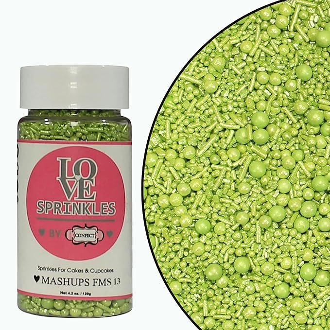 lime green sprinkles bottle for decoration bottle 100 g