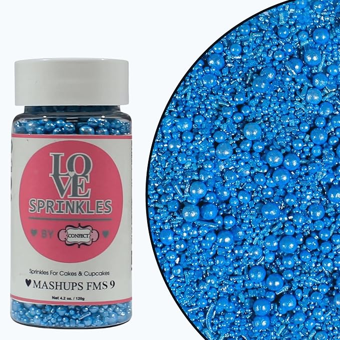 bright blue sprinkles bottle for decoration bottle 100 g