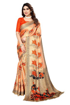 Vamika Orange Printed Art Silk Saree