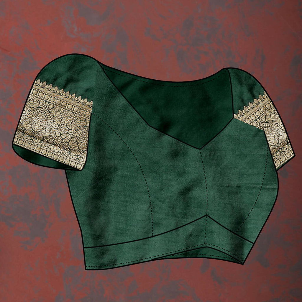 Lorenvalley Fashion Green Soft Silk Woven Design Gold Zari Weaving Saree