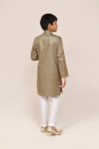 Joban Fashion Satin Cotton Gold Kurta With Straight Fit Pant