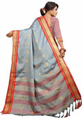 DEIANA'S Beautiful Designer Golden zari Soft Lichi Silk Saree - Grey