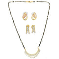 AanyaCentric Gold-Polished Mangalsutra with Pendant, 2 Pair Earrings