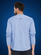 Even Apparels Men's Pure Cotton Blue Kurta