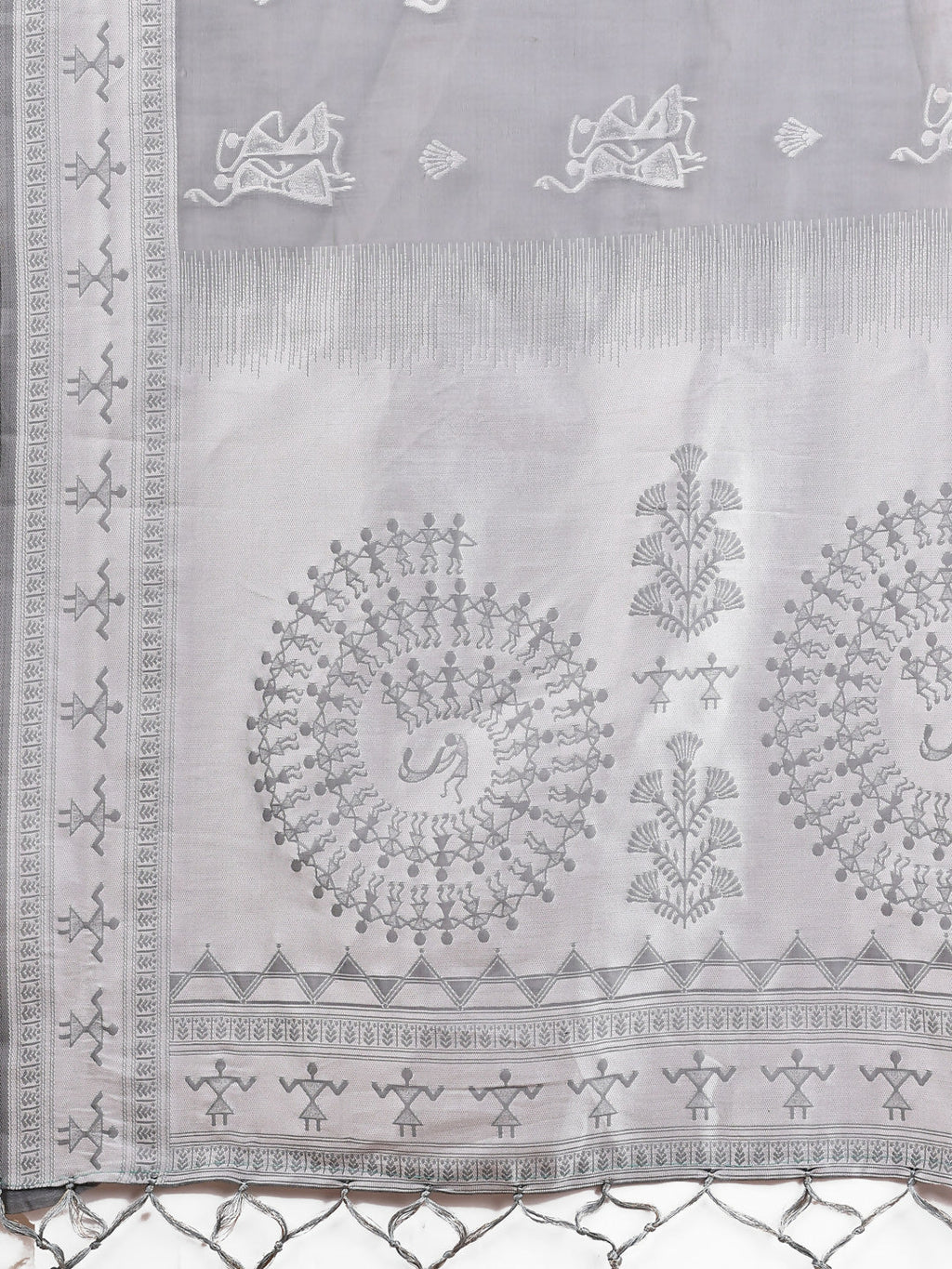 Shree Shyam Fashion Varnika Grey Linen Cotton Saree