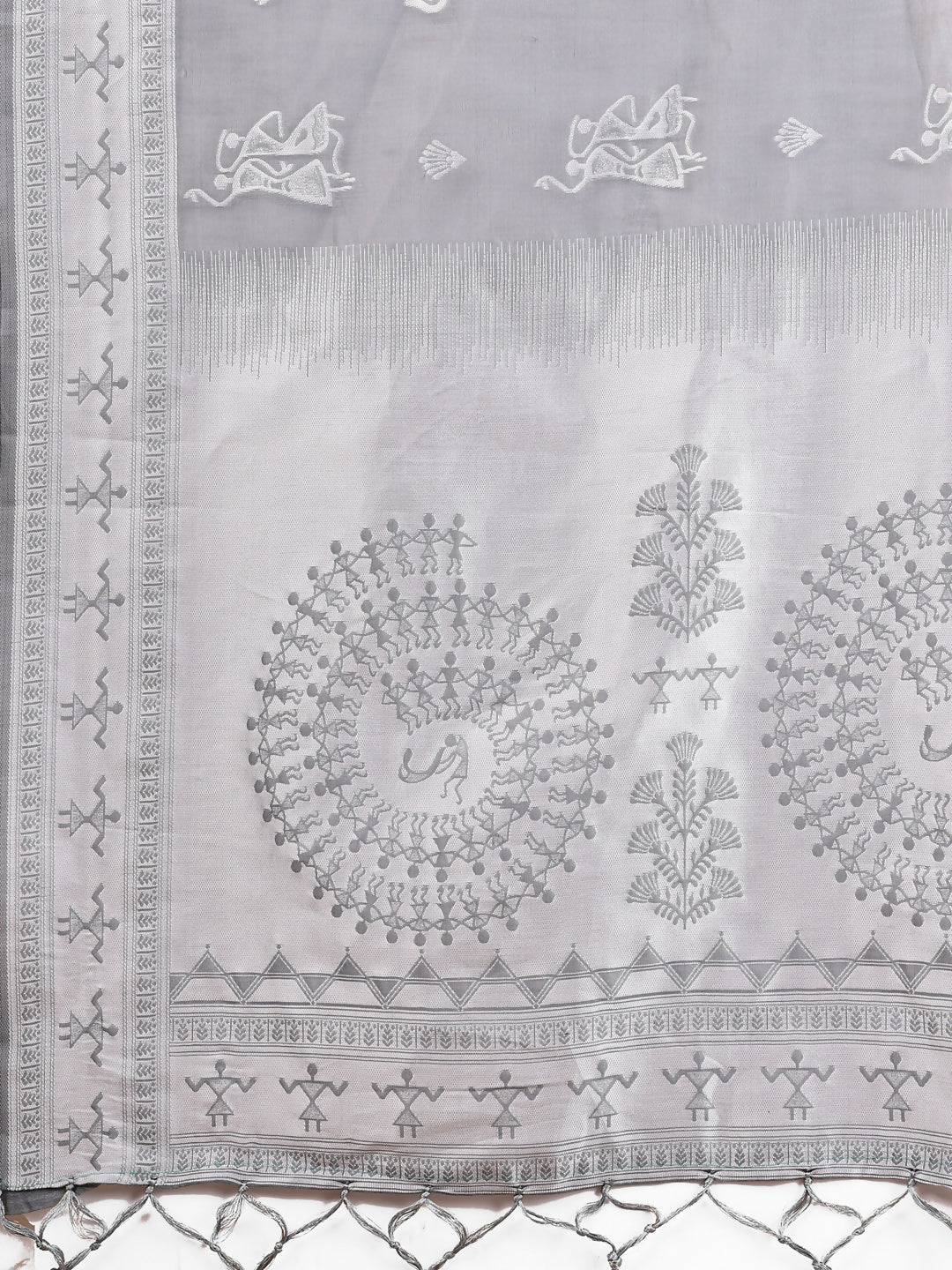 Shree Shyam Fashion Varnika Grey Linen Cotton Saree