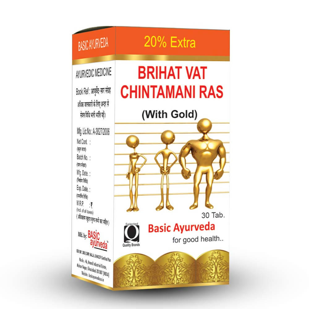 Basic Ayurveda Brihat Vat Chintamani Ras (With Gold) 30 Tablets