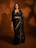 Joban Fashion Black Rangoli Crush Silk Party Wear Sarees - Distacart