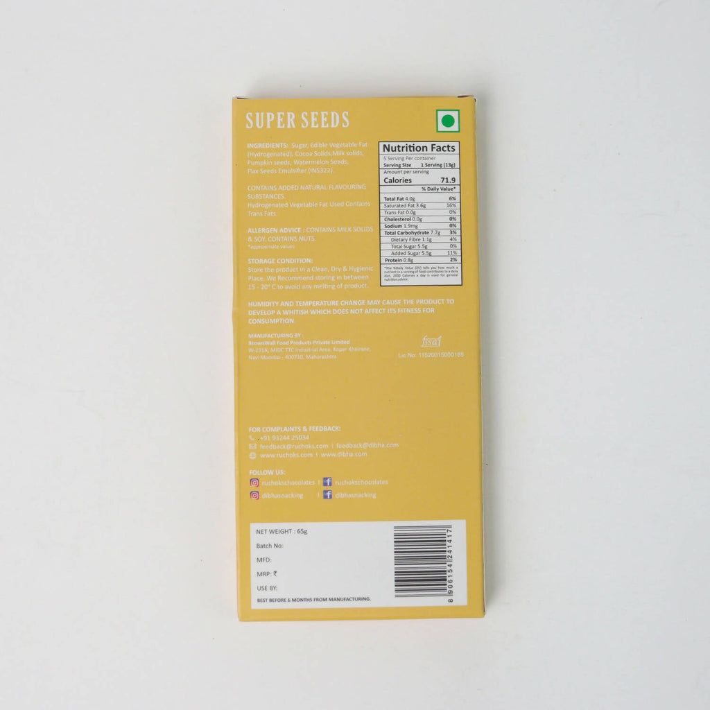 Dibha Ruchoks - Super Seeds Chocolate Bar