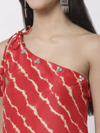 Myshka Women's Silk Blend Printed Sleeveless Dress