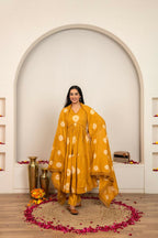 Joban Fashion Musard Yellow Tie & Dye Cotton Suit Set - Distacart