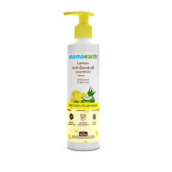 Mamaearth Lemon Anti-Dandruff Shampoo with Lemon & Aloe Vera for Itchy & Flaky Scalp - Distacart