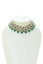 Mominos Fashion Johar Kamal Gold-Plated Rani Haar with Green and Off white Pearls Jewellery Set - Distacart