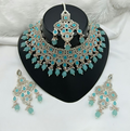 Joban Fashion Blue Color Stone Work Necklace Set