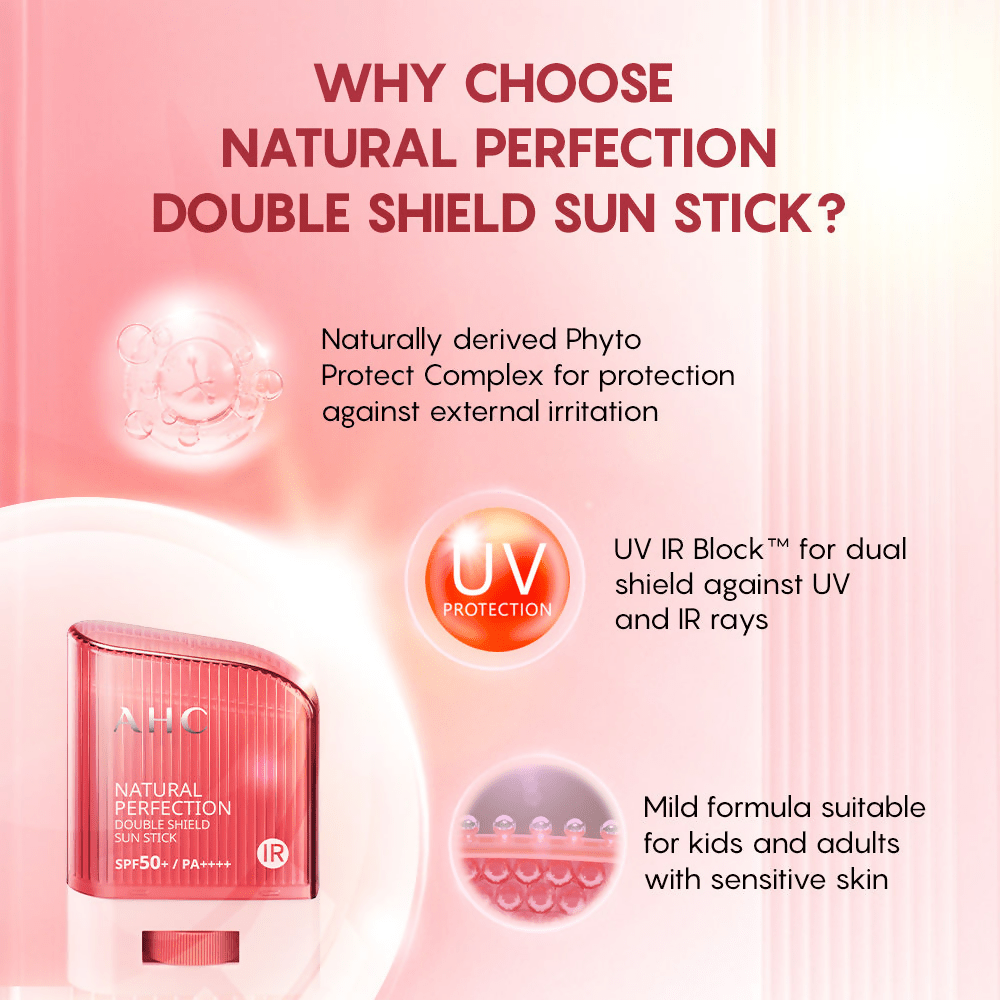 AHC Natural Perfection Double Shield Sun Stick With SPF 50+ & PA++++ - Korean Skincare