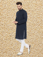 Even Apparels Men's Pure Cotton Navy Kurta