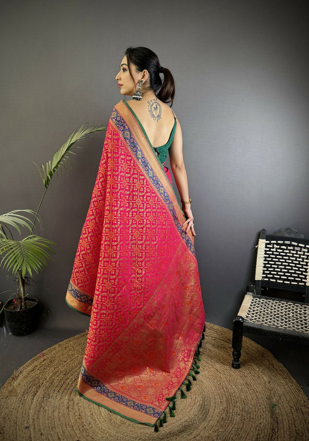 Joban Fashion Hot Pink Patola Soft Silk Patola Saree - Distacart