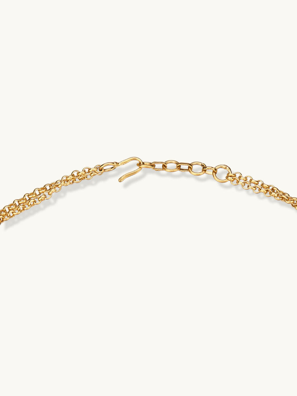 Nuyug 22K Gold-Plated Zircon Studded Enamel Embellished Dual Layered Necklace Set