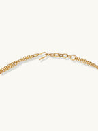Nuyug 22K Gold-Plated Zircon Studded Enamel Embellished Dual Layered Necklace Set