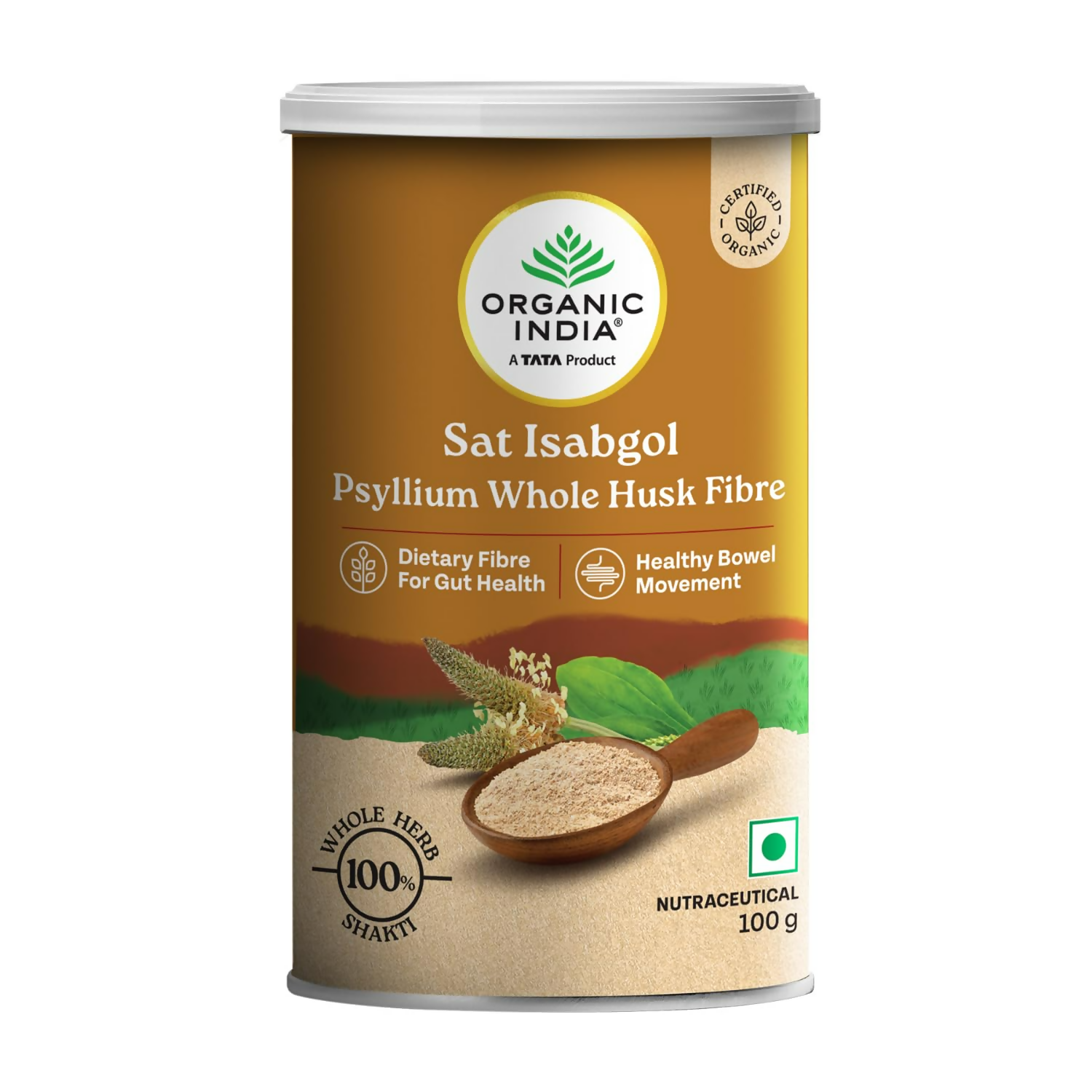 Organic India Sat Isabgol Psyllium Whole Husk Powder - Distacart