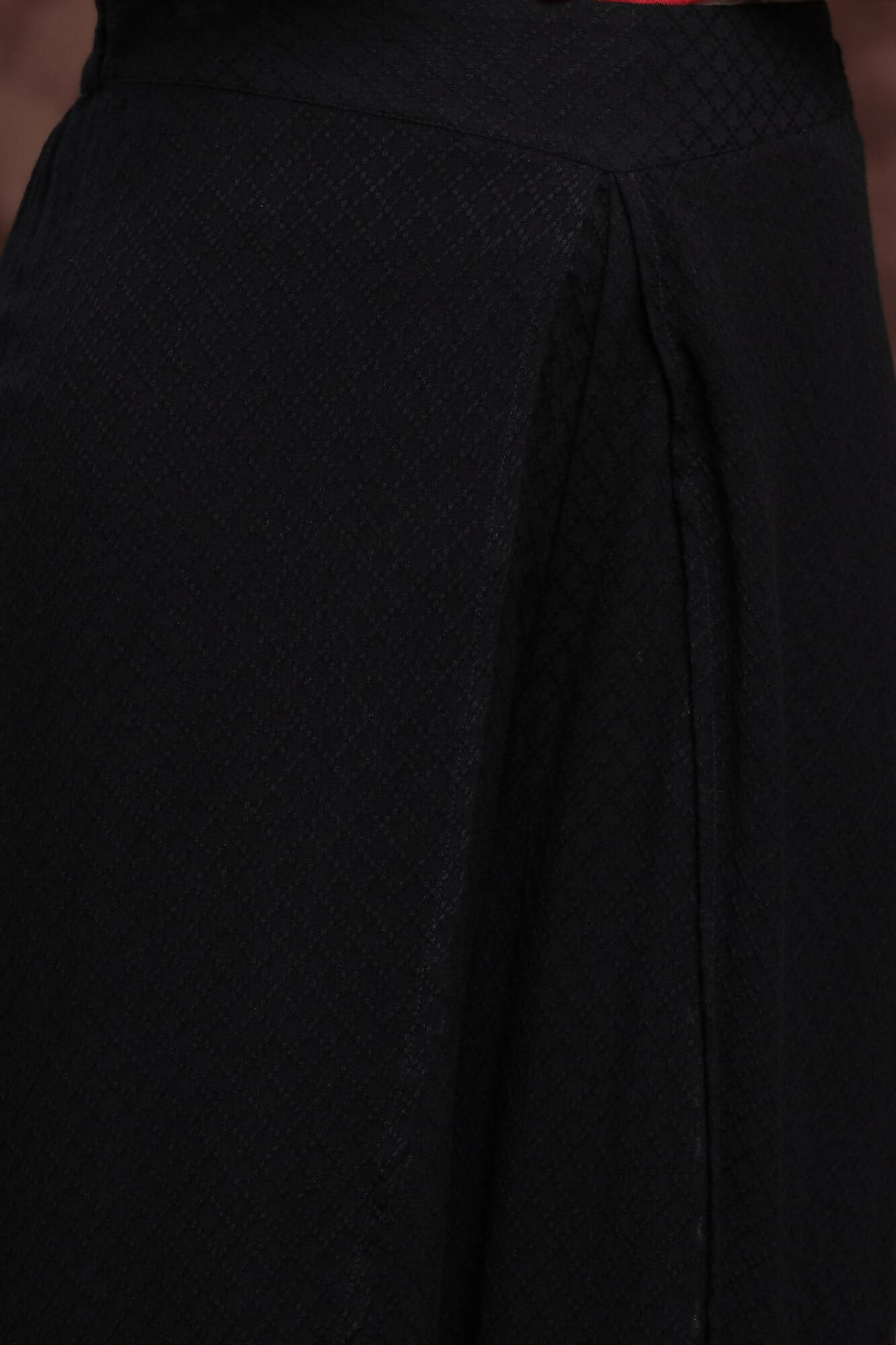 Juniper Women Black Rayon Dobby Woven - Dobby Tulip Dhoti Pant - Distacart