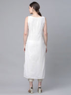 Ahalyaa Women Off White Pure Cotton Printed Kurta with Trousers - Distacart