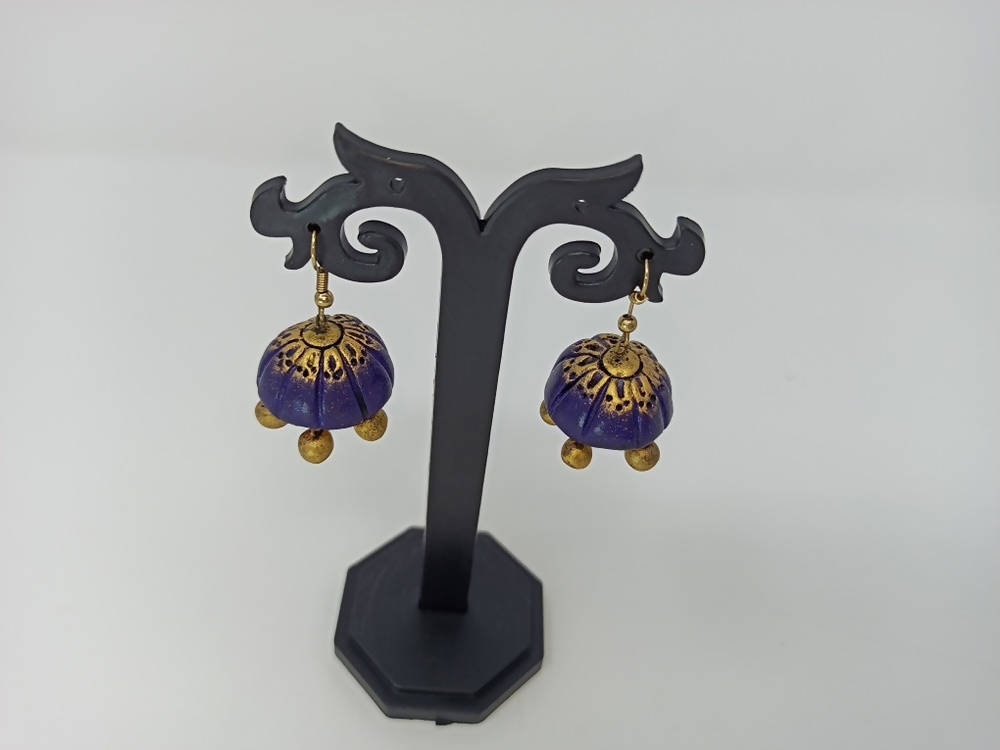 Terracotta Double Shade Hanging Jhumkas