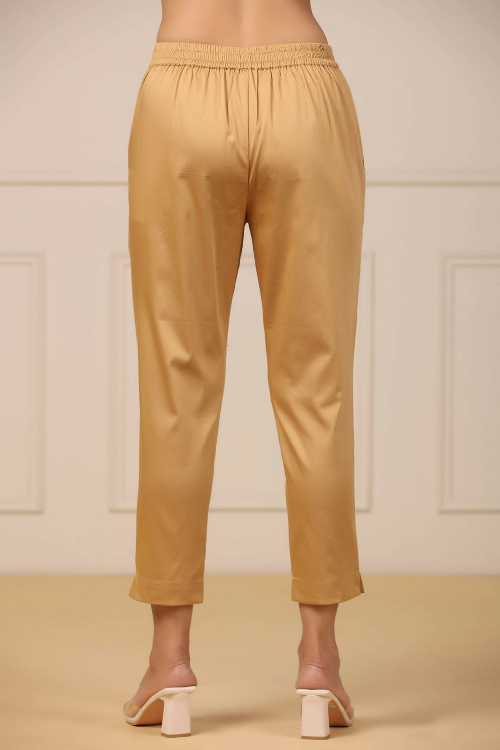 Juniper Women's Beige Solid Straight Slim Pant - Distacart