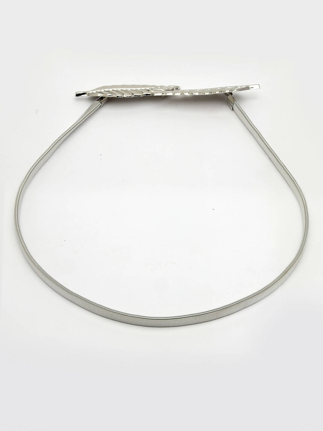 NVR Women Circular Silver Plated Stretchable Metal Belt