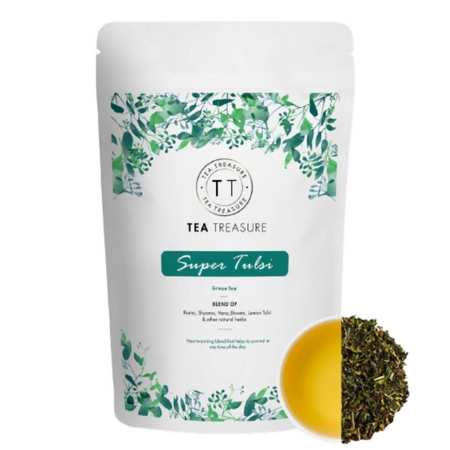 Tea Treasure Super Tulsi Green Tea - Loose Leaf