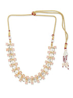 Moissanite & Peach Stone Necklace- Ruby Raang