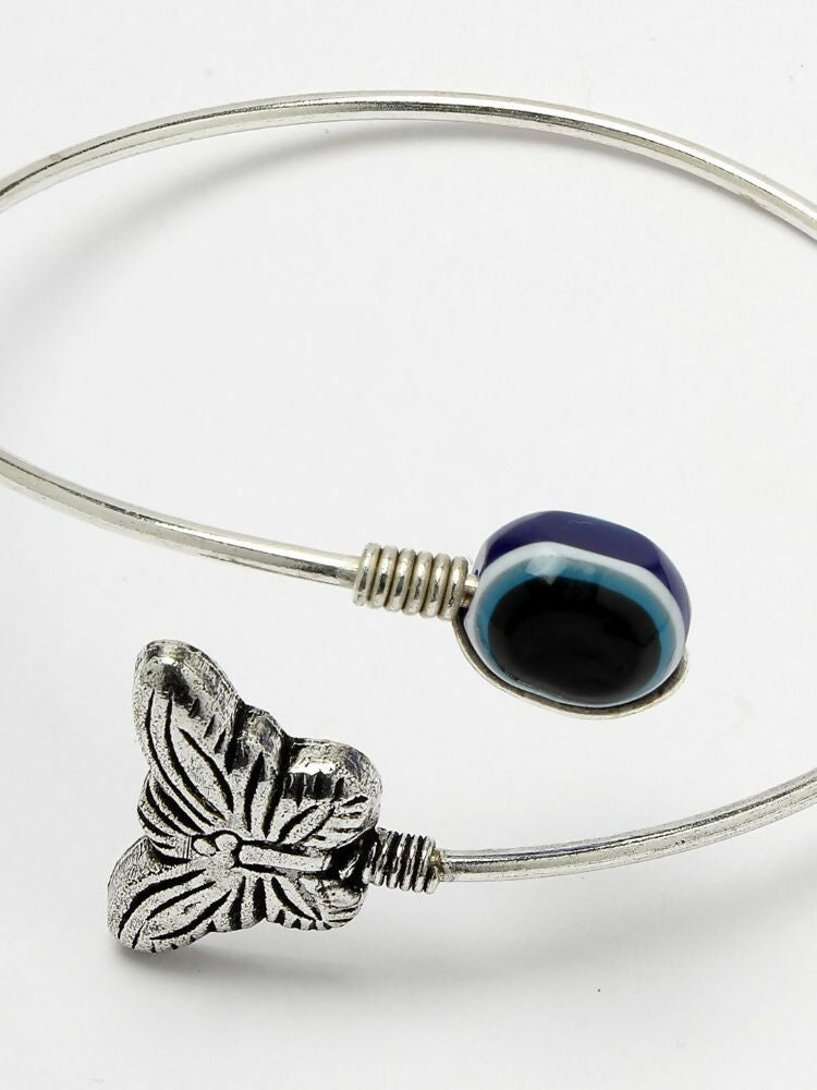 NVR Women Rhodium Plated Evil Eye Kada Bracelet - Distacart