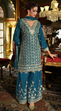 Anaita Teal Blue Chinon Stitched Suit with Embroidery Codding Sequence Work - Distacart